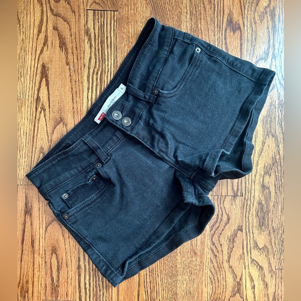 Levi’s Black Denim Shorty Shorts